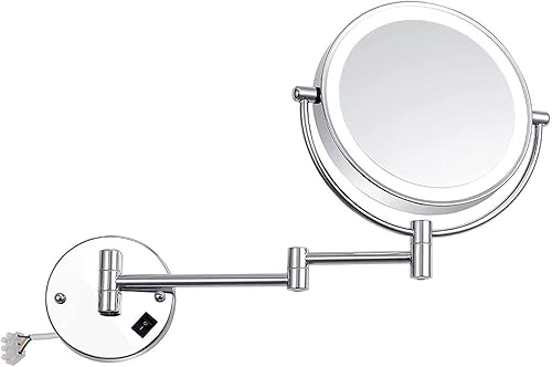 Miniatura 1 de Wall-Mounted Makeup Mirror LED Lighted Makeup Mirror Wall Mount 8 Inches 5X Magnified Double-Sided Vanity Mirror with Lights