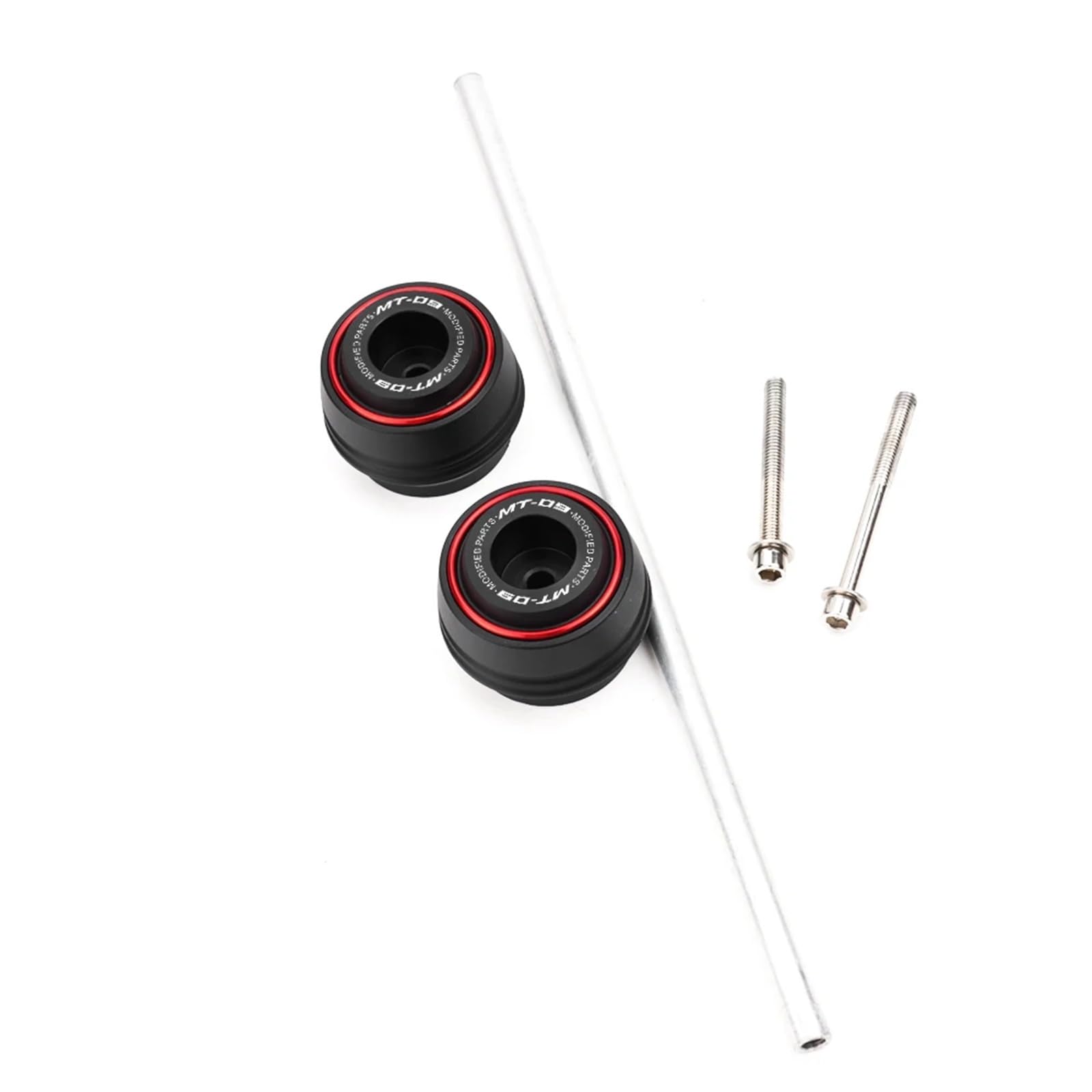 Passend for Yamaha MT-09 MT09 MT 09 SP Tracer 9 900 GT Motorradzubehör Vorderrad Hinterrad Gabel Achse Gabel Sturzpad Schutzpolster(Front and Rear-Black)