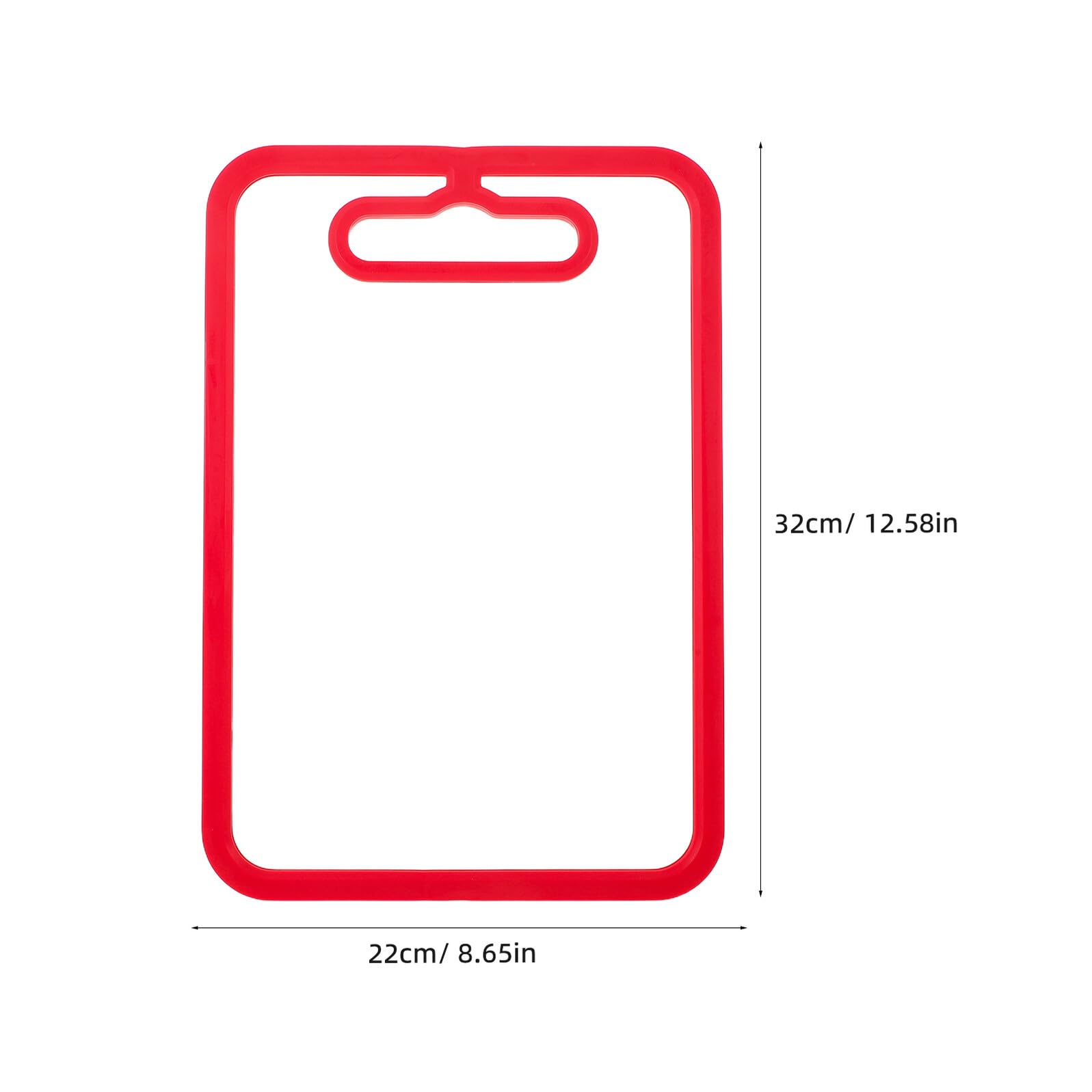 Tagliere in Vetro Temperato Reversibile Rosso, Doppia Faccia | Bordo in Silicone Antiscivolo, Superficie Liscia e Motivo Antiscivolo, Uso su Piani E’aperto