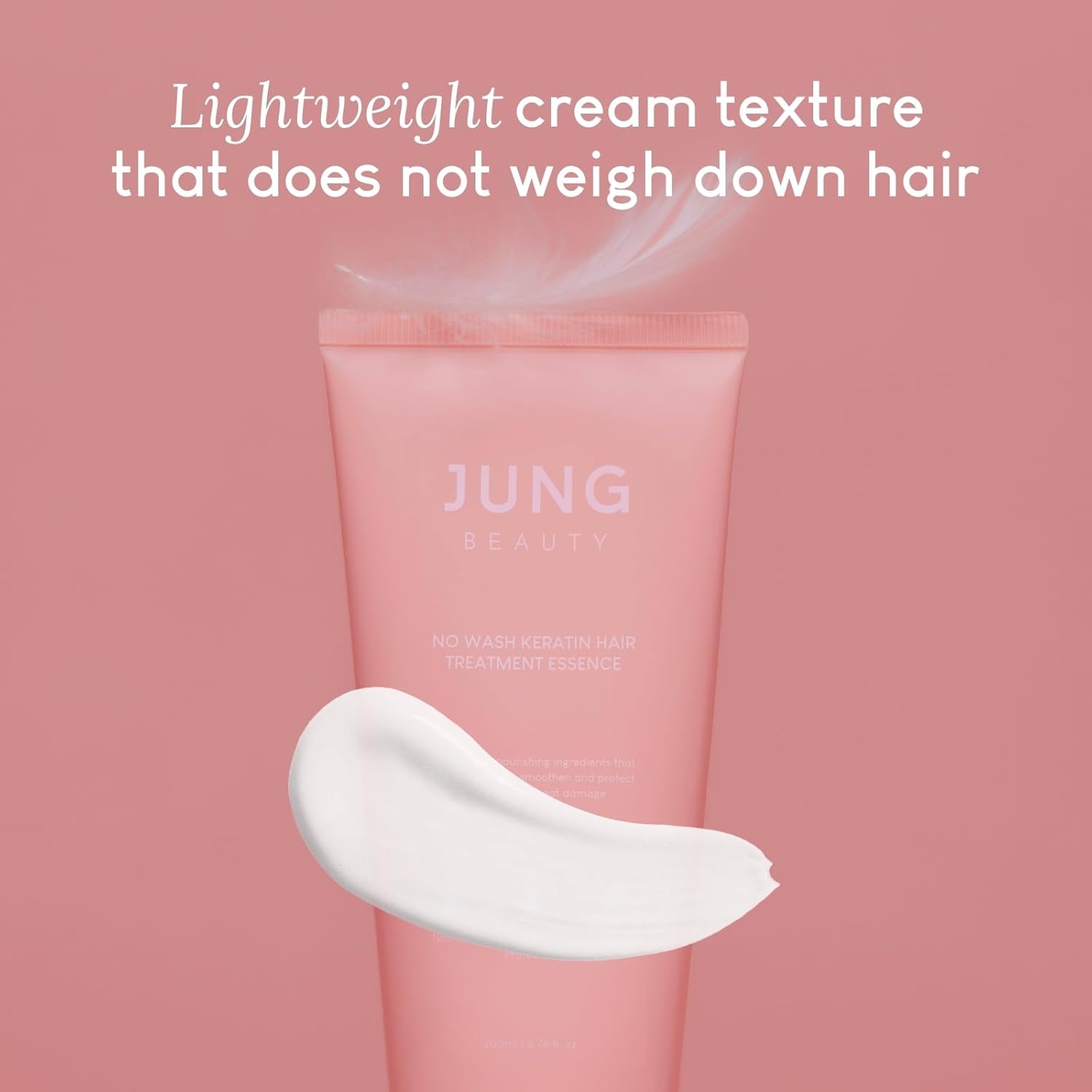 Jung Beauty No Wash Keratin Hair Treatment Essence with Argan Oil Leave In Conditioner Heat Protectant Instant Repair for Damaged Hair Rose Scent 200ml 6.76 fl oz