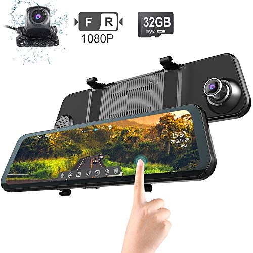 Mirror Dash Cam for Car Fodsports 12'' Backup Camera 2K Stream Media Anti-Glare