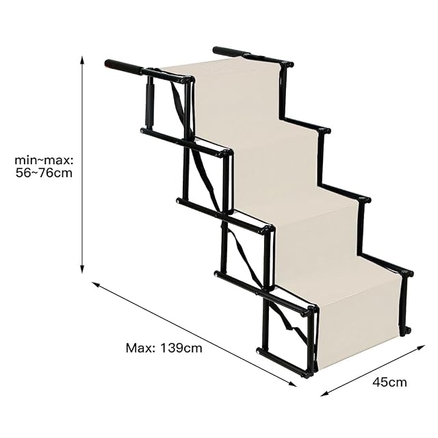 Foto 2 de 8 de OHMG Rampa Plegable para Perros,Rampa Ajustable,Escalera para Perros Plegables,para Grandes y pequeños…