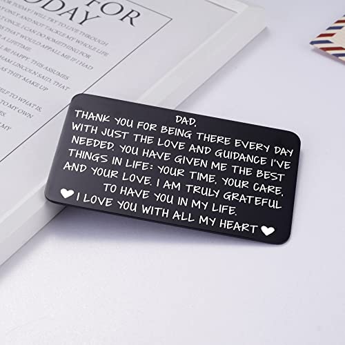 Ralukiia Wallet Note Card Gift for Dad Fathers Day Gift from Kids Birthday Christmas Card for Daddy from Daughter Son Wife Laser Engraved Metal Wallet Insert for Dad Father Step Dad3