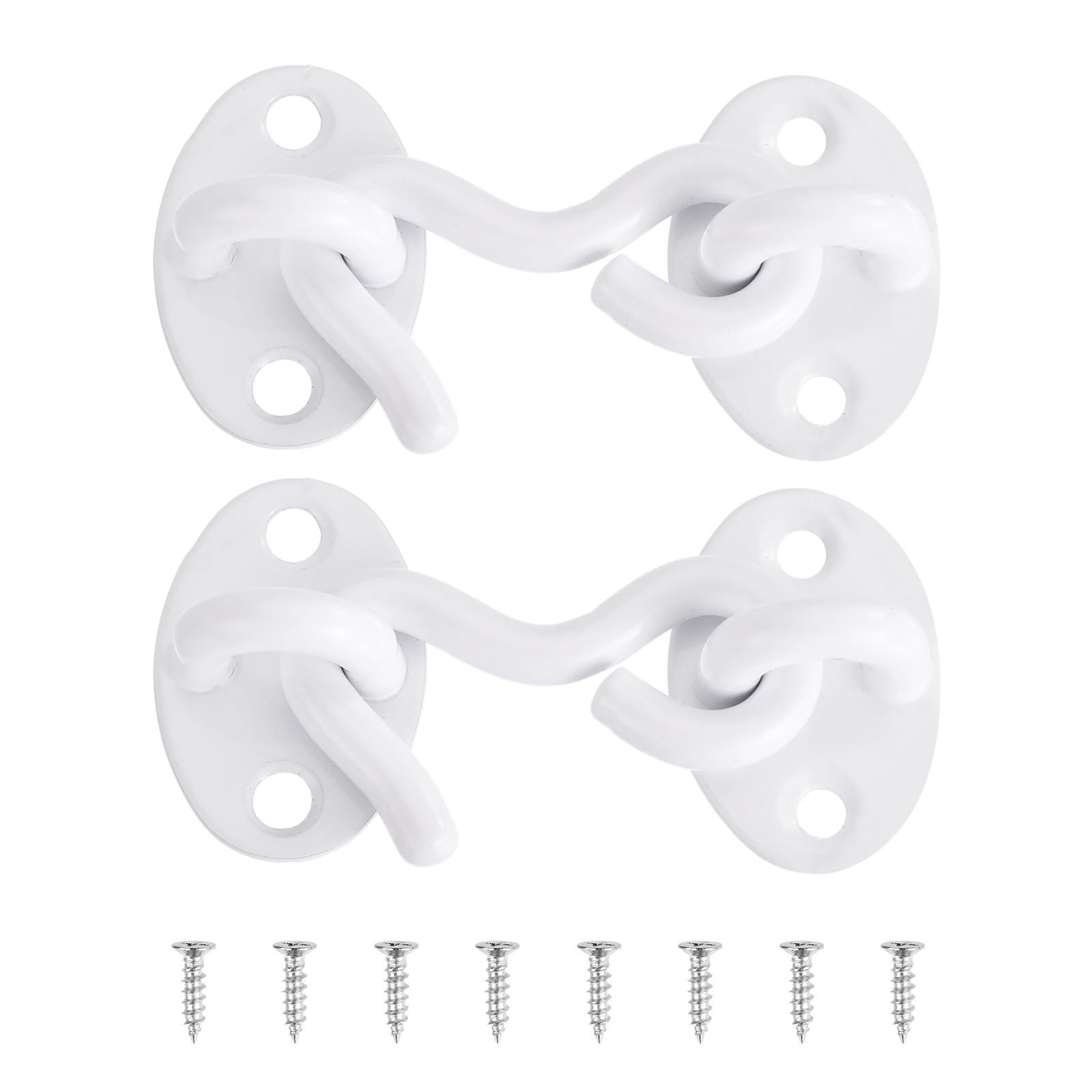 uxcell 2Pcs 2 Inch Hook and Eye Latch, Barn Door Lock Privacy Hardware Stainless Steel Gate Lock for Window Cabin Hooks Sliding Door Bedroom Bathroom,