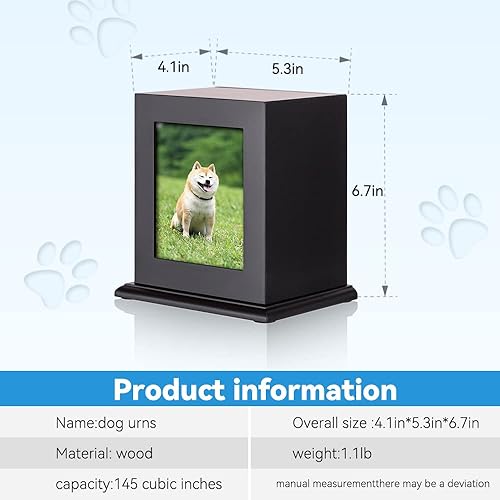 Miniatura 2 de NEWDREAM: Urnas de cremación de mascotas, urna de fotos de mascotas, urna de cenizas de perro, caja para cenizas de perro, caja de fotos de cenizas