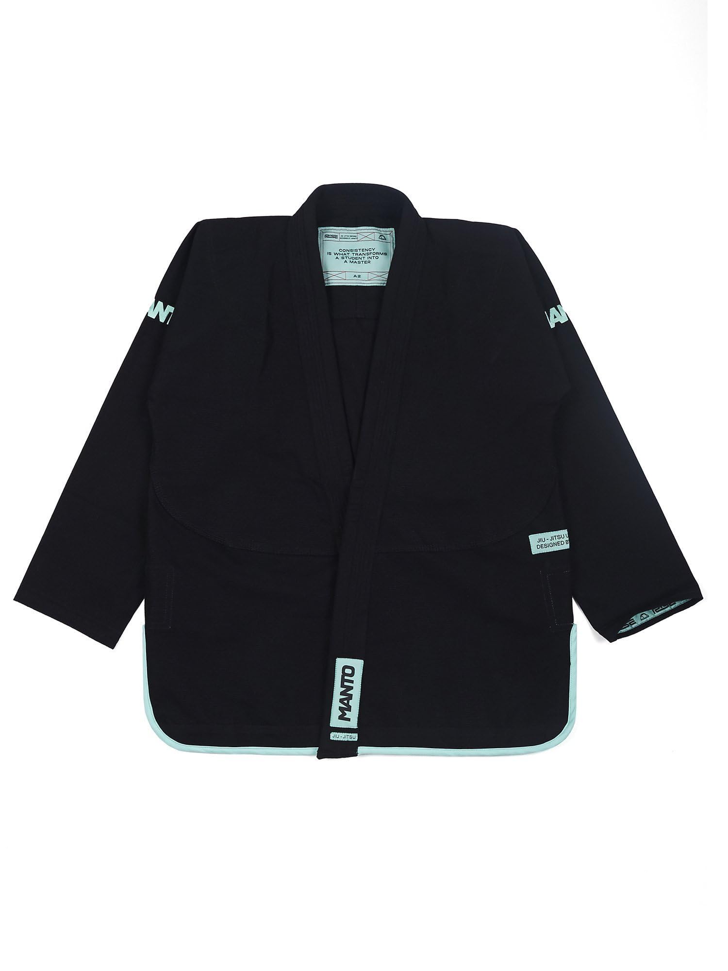 MANTO Rise BJJ Gi Black, Negro, A2 (Pack de 6) para Hombre