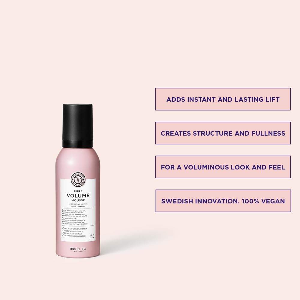 Maria Nila Pure Volume, La vitamina B5 aporta volumen al cabello fino, 100% vegano y libre de sulfatos/parabenos