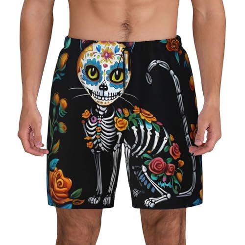 Short de bain respirant homme séchage rapide avec motif chat floral pour le surf