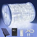 164 FT 1000 LED Rope Lights Solar Powered Waterproof String Lights 8 Modes Outdoor Tube Light Copper Wire Fairy Lights for Christmas Garden Fence Yard Party Pool Wedding Decor (1000 LED White)