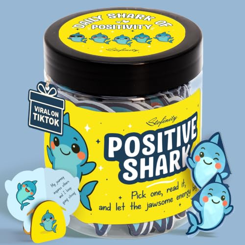 STOFINITY Positive Shark Jar 60 Affirmation Cards Gifts for Women