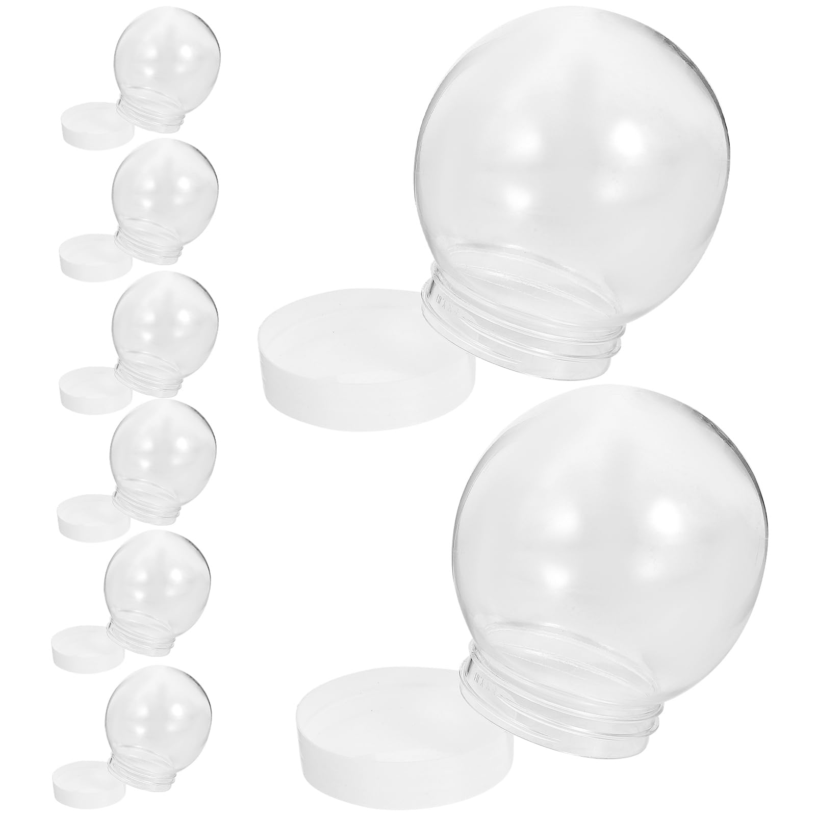 Ciieeo 10pcs Clear Plastic Snow Globes for Christmas Crafts Fillable Water Globes Caps for Creative Decorations for Family and Friends Projects