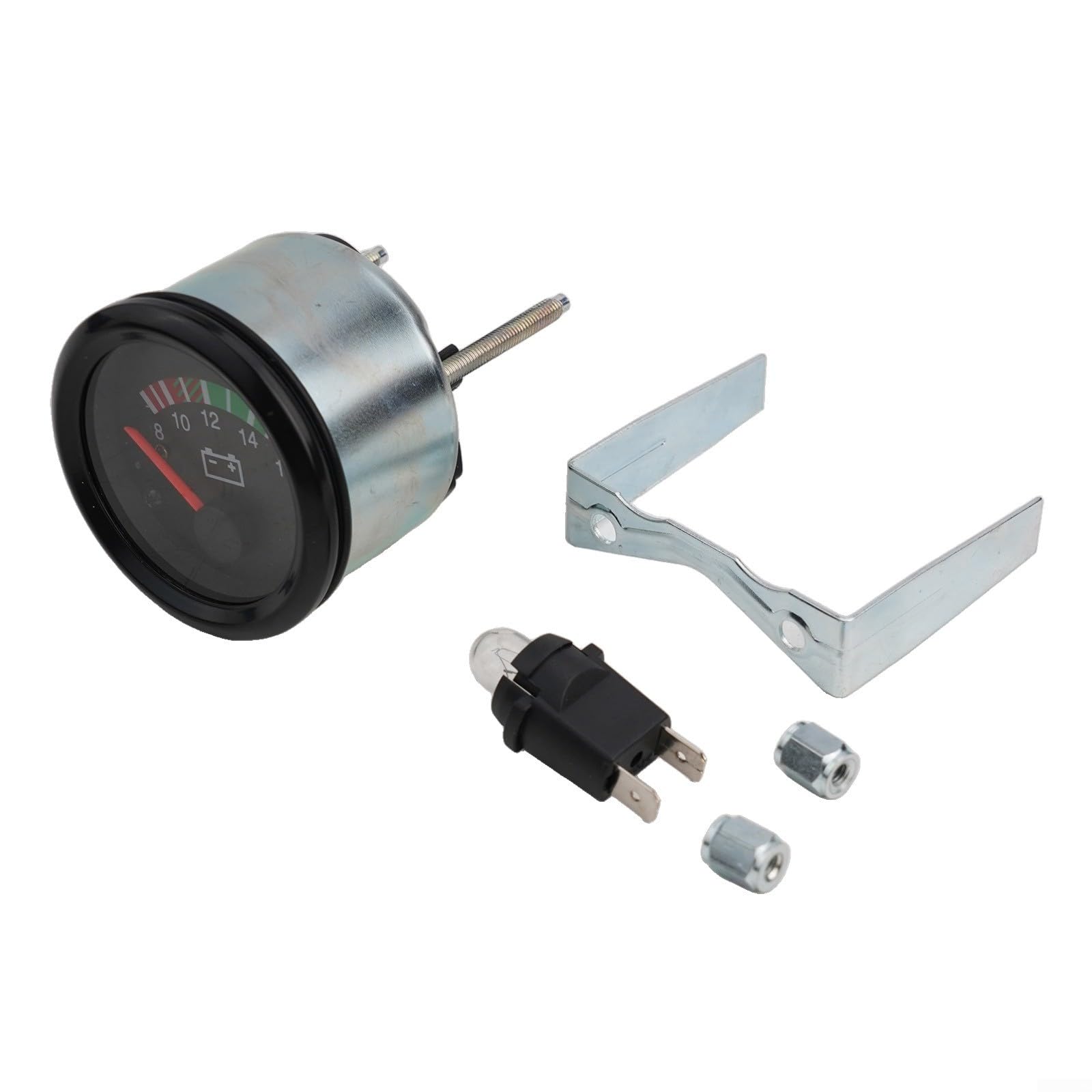 Digitales Voltmeter-Messgerät, 52 mm, 5,1 cm, für Auto, LKW, 8–16 V, LED-Display, schwarzer Armaturenbrett-Monitor