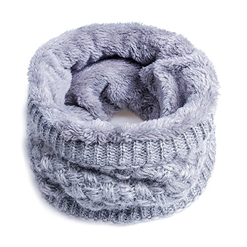AISHNE Winter Loop Schal Damen Schlauchschal Rundschal Herren Loopshal Mit Pelz Wolle Schals Warme,Grau