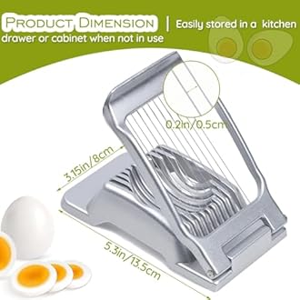 Stainless Steel Egg Slicer Cutter - Multipurpose Heavy Duty Dicer for Hard-Boiled Eggs, Strawberries & Kiwis | Effortless, Even Slices Every Time | Perfect for Breakfast, Baking & Snacks