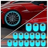 16PCS Fluorescent Tire Valve Stem Caps,Luminous Auto Wheel Air Valve Cap,Universal...