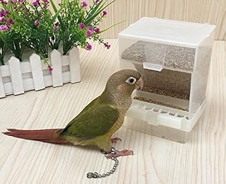 Old Tjikko Parrot Automatic Feeder,No-Mess Bird Feeder,Cage Accessories for Budgerigar Canary Cockatiel Finch