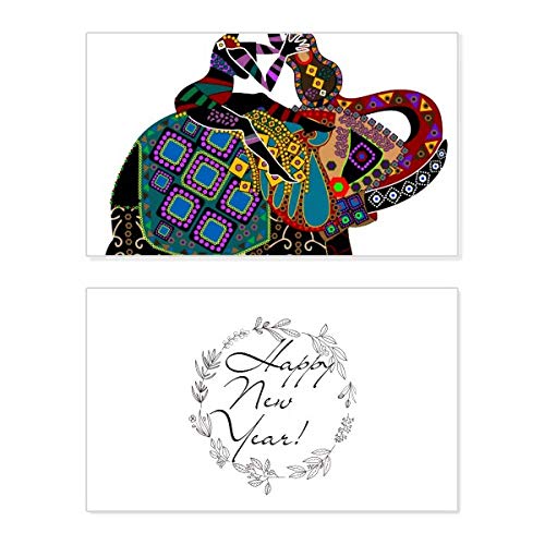 Tarjeta de felicitación de año nuevo con elefante para tus deseos