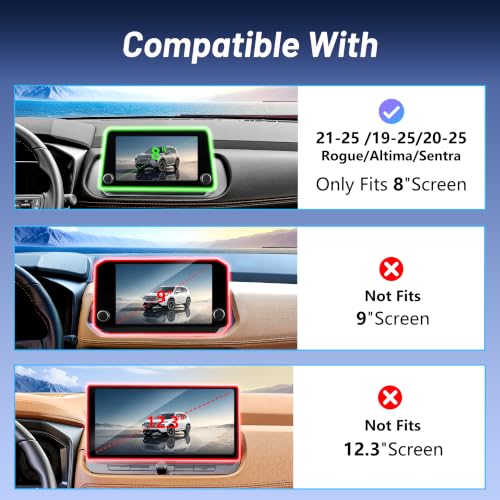 Image of Phone Mount for Nissan Rogue S /SV /Rock Creek (2021-2026,Fit 8inch ONLY), Altima Platinum (2019-2025), Sentra SR /SV (2020-25), 15W Wireless Charger, Magnetic Phone Holder, 360, Magsafe, Hands Free