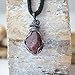 NEW Designs by Nature Gems Handmade Ruby Necklace 24 inch Black Leather Cord Antiqued Silver, July Birthstone