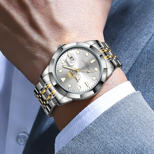 Image of OPK Watches for Men Diamond Roman Analog Mens Watches Waterproof Large Stainless Steel Men Wrist Watch Business Father Gift Watch