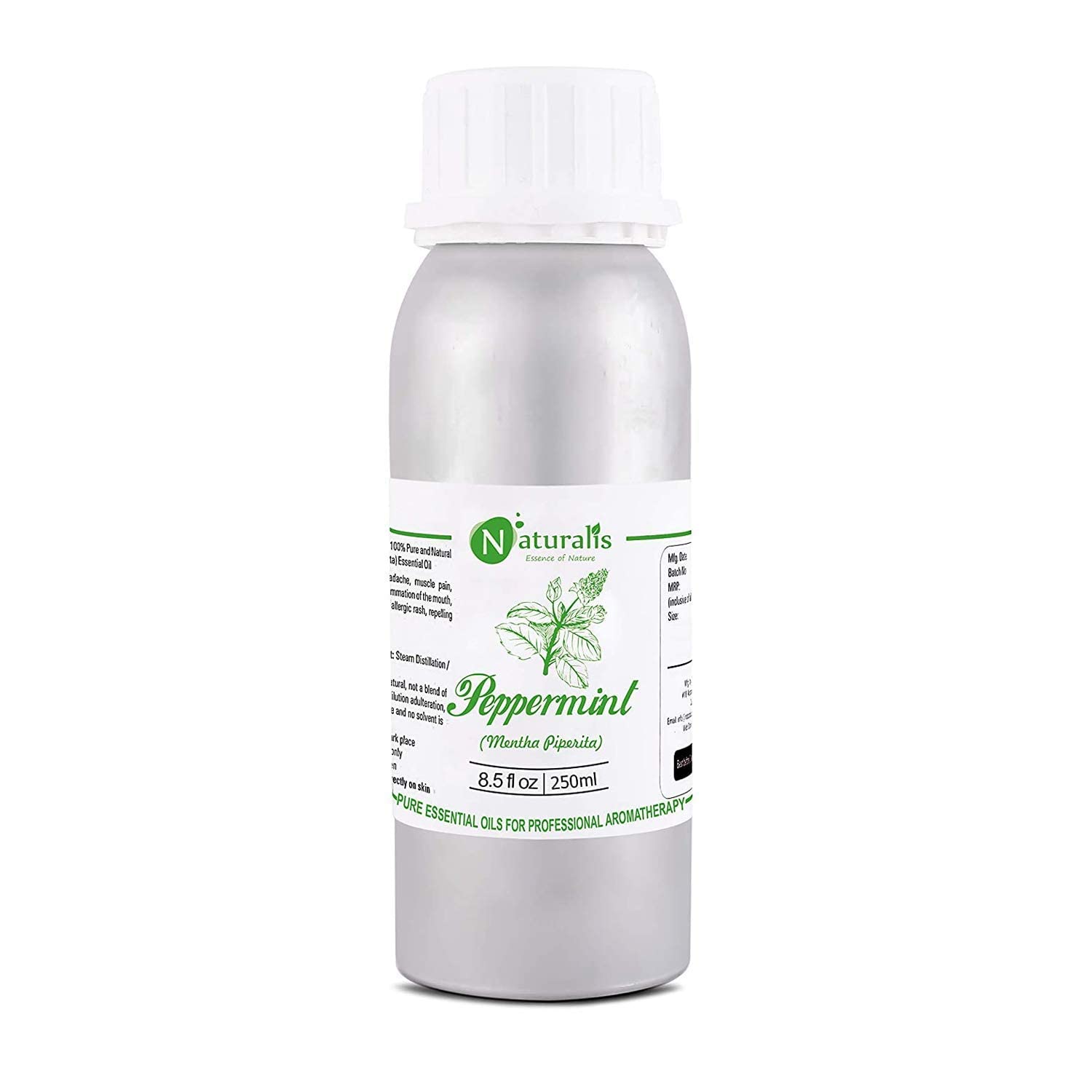 Naturalis Essence Of Nature Peppermint Essential Oil Undiluted Pure And Natural Therapeutic Grade For Steaming, Hair, Skin, Face & Diffuser - 250Ml (B07GZRHY1S) Amazon Price History, Amazon Price Tracker
