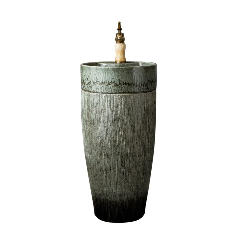 Bathroom Sink Household Ceramic Wash Basin Balcony Simple Basin Bathroom Column Wash Basin Bathroom Vanity