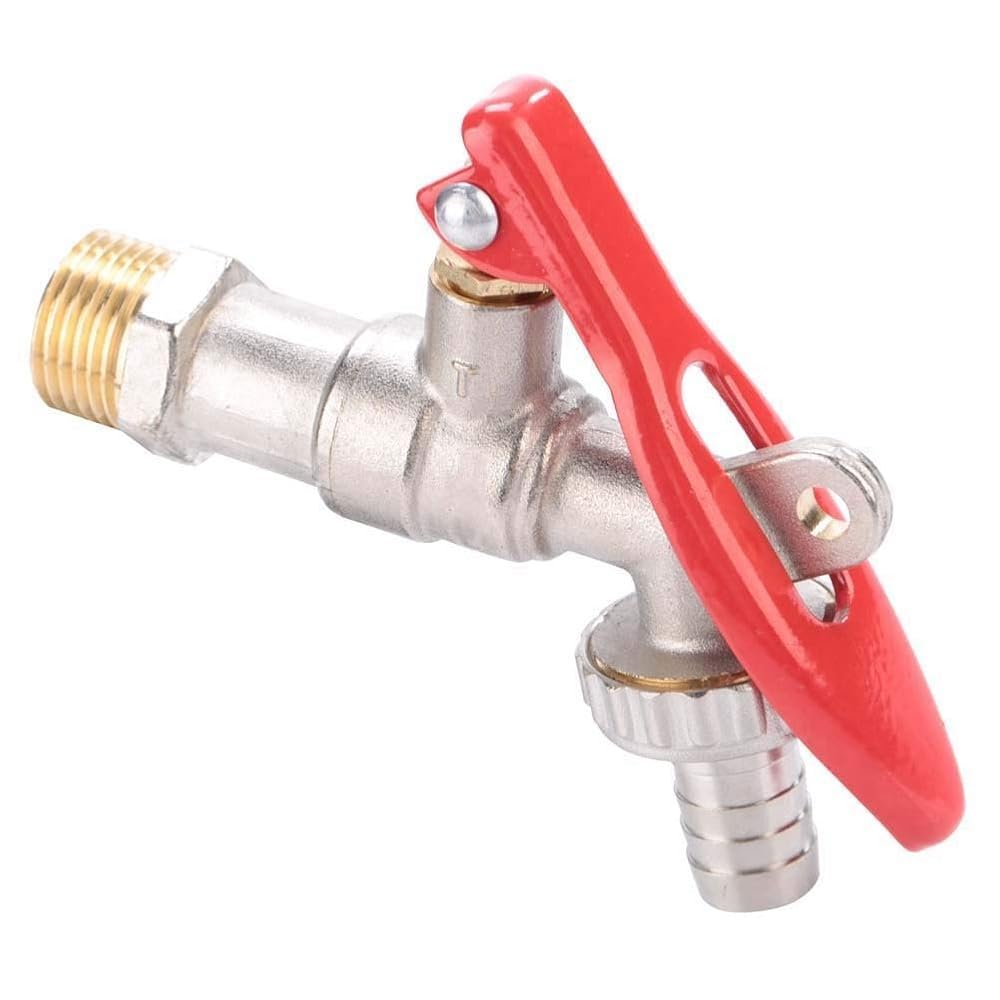 BATH GURU 1/2 Inch Brass Alloy Mini Washing Machine Tap Nozzle Bib Cock Tap with Lock System for Bathroom Garden Car Bike Washing Area Pack of 1-image-22