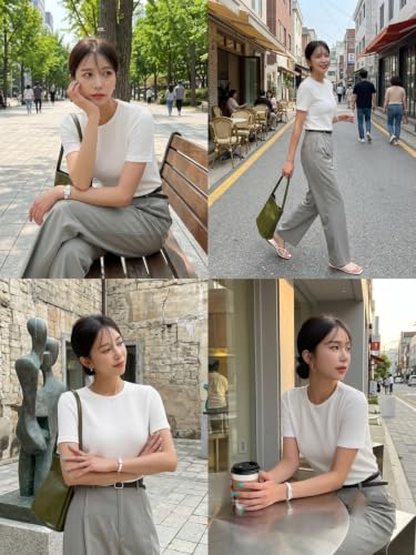 Image of Leriya Fashion Women's Waffle Knit T-Shirt - Short Sleeve Lightweight Summer Top| Soft Breathable Crew Neck Casual Tee for Office, Travel, Vacation & Daily