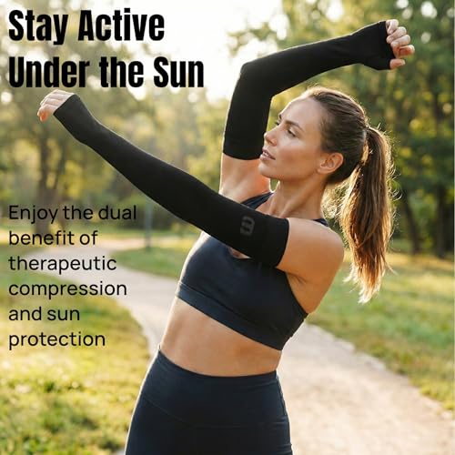 Image of MGANG 20-30mmHg Compression Arm Sleeve Gauntlet for Swelling & Recovery