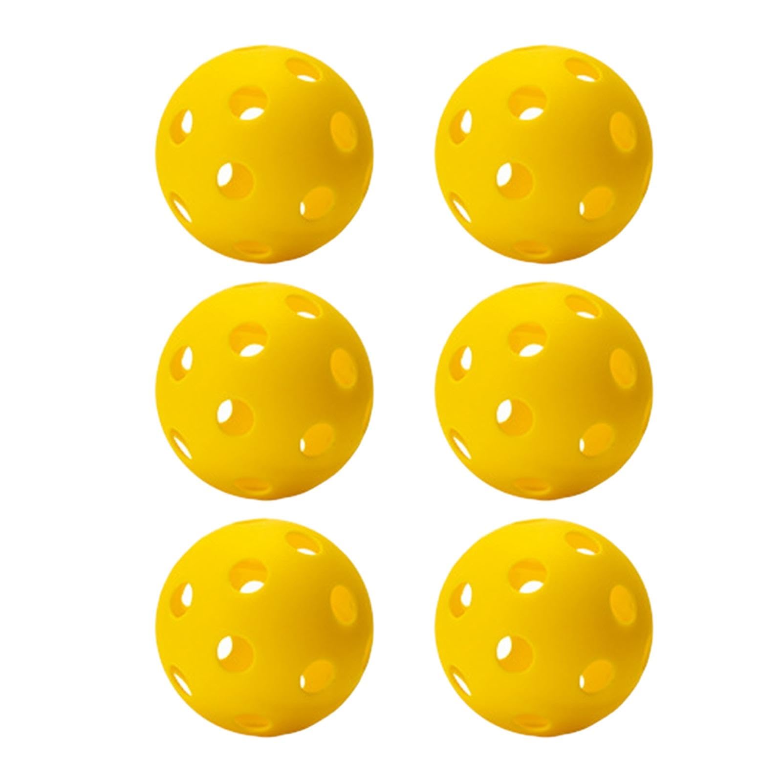 Aymzbd Indoor Pickleball Balls, 26 Holes Pickle Balls, High Bounce Durable Pickleballs, Sanctioned Tournament Play Pickleball for All Style Paddle, Yellow 6pcs
