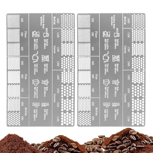 Vergleichswerkzeug zum Zerkleinern von Kaffee – 2 Stück in Mahlzeitengrößen, zuverlässige Referenzkarte | Zubereitung von Kaffee für den Vergleich von Getreide zu Hause auf dem Weg des Lebens Qu