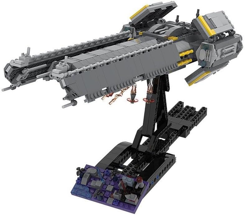 1035 Pcs Supeerr Destroyerr Building Blocks, Creative Helldiverss 2 Spaceship Building Model, Construct & Display Spaceship Toy Set,
