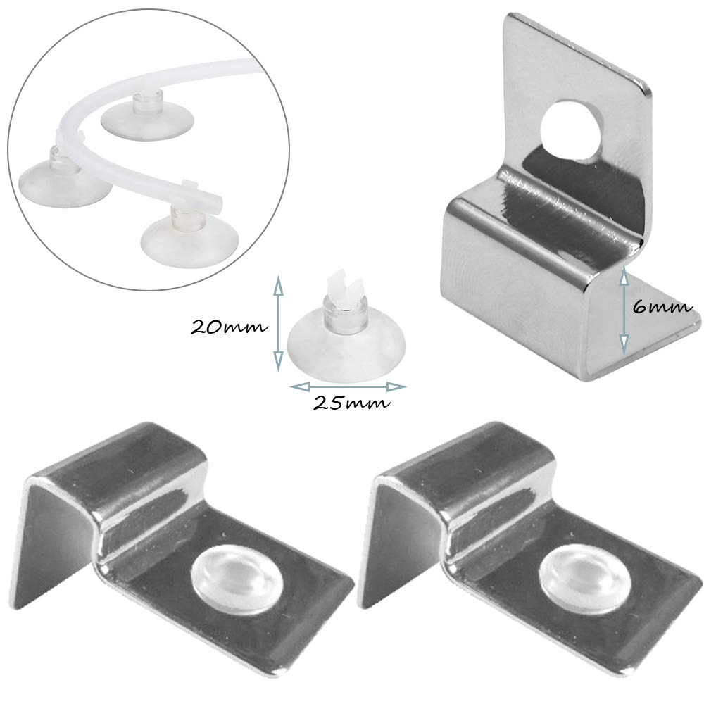 4 Clip Coperchio Acquario In Acciaio Inossidabile - Per Vetro Da 6 Mm, Con Cuscinetti Silicone - Foto 2