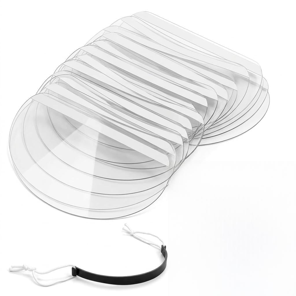ALLGAYER 50 Pcs Clear Face Visors Plastic Transparent Eye Shield Visor