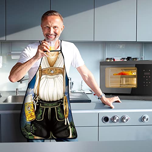 Bilipala Lederhosen Apron Funny Apron Oktoberfest Bavarian Kitchen Cooking Apron For Man #TOP4
