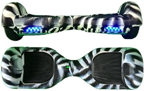 UK Segboards Official Silicone Protective Cover for Hoverboard/Segway (Zebra Twist - Black and White)