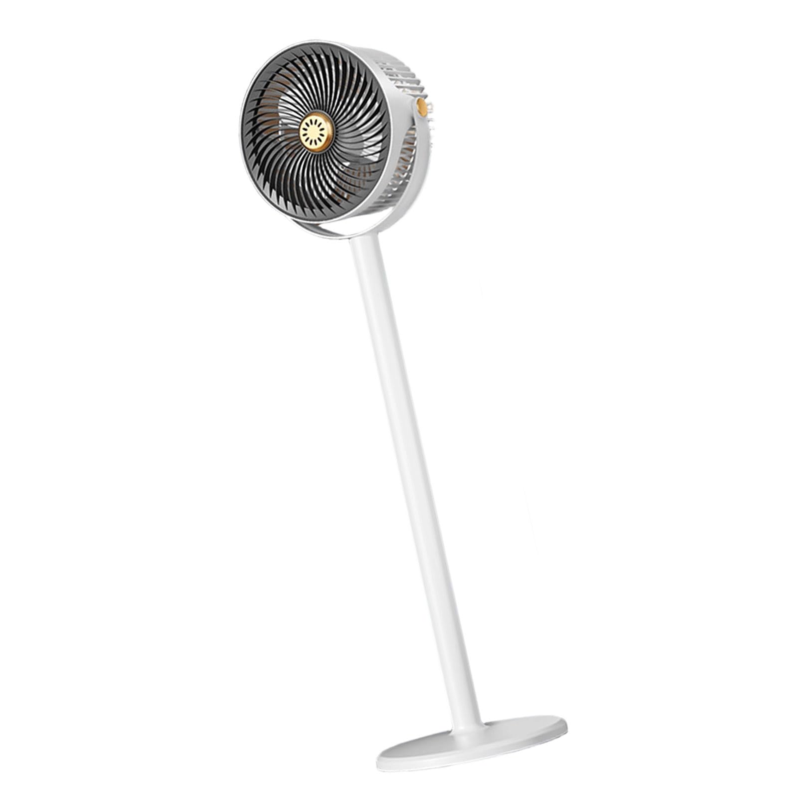 Uqezagpa Rechargeable Standing Desk Fan with 4 Height Adjustable Quiet Operations 5 Speed Oscillations 4000mAh Battery for Home Double Use Table Fan