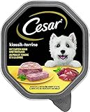 Cesar Hundefutter Nassfutter Klassiker mit zartem Huhn und Truthahn, 7 er Pack (7 x 2 Schalen x 150 g)