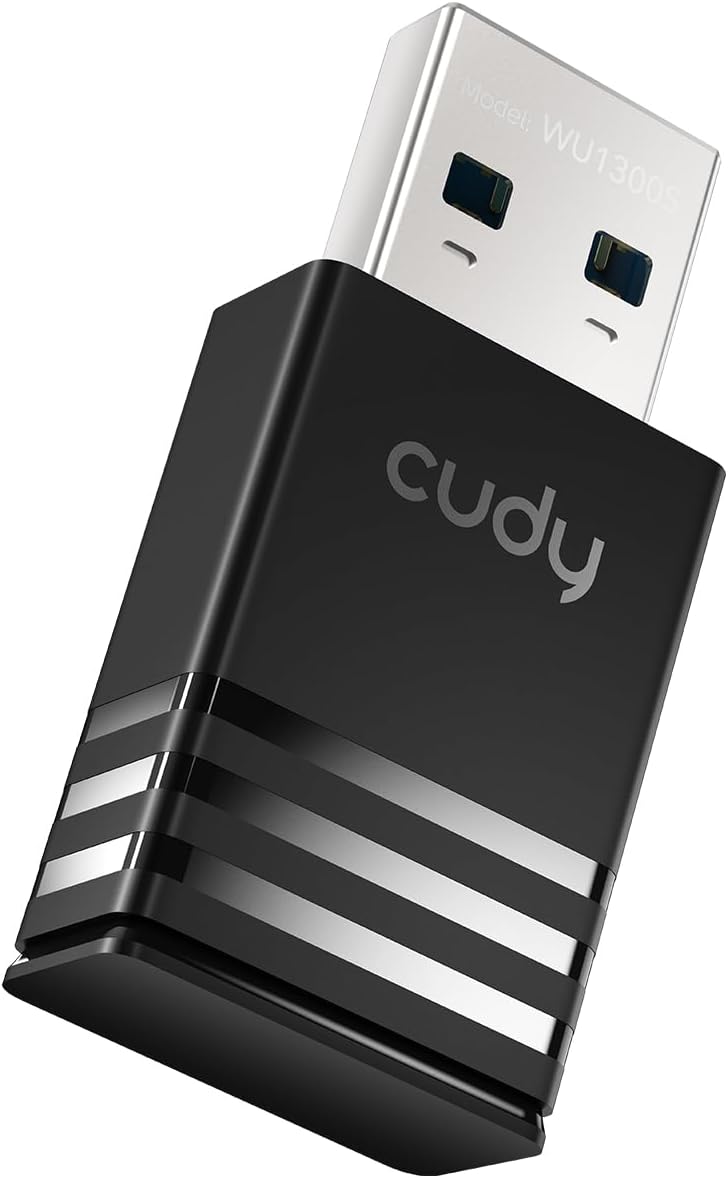 AC1300 WiFi USB 3.0 Adapter for PC, USB WiFi Dongle, 5Ghz, USB 3.0, Wireless Adapter for Desktop/Laptop, Compatible with Windows 7/8/8.1/10/11, Mac OS 10.6～10.15.3, Linux, WU1300S