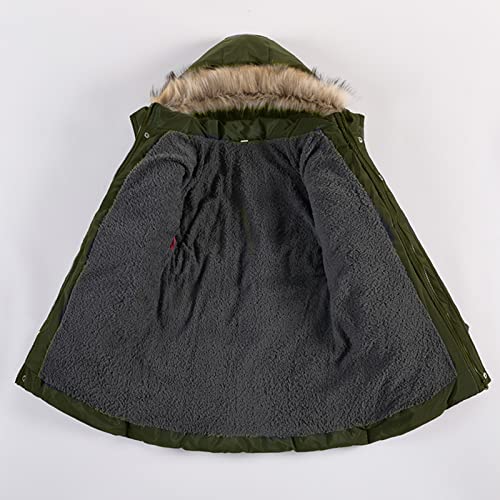 sfdgfhyf Little Boys Snow Jacket Heavyweight Long Puffer Jacket Winter Coat Insulated Parka with Fu𝐫 Hood Kids4