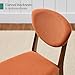 Best Choice Products Dining Chairs Set of 2, Mid-Century Modern Upholstered Wood, Armless w/Seat Cushion, Padded Backrest - Walnut/Burnt Orange