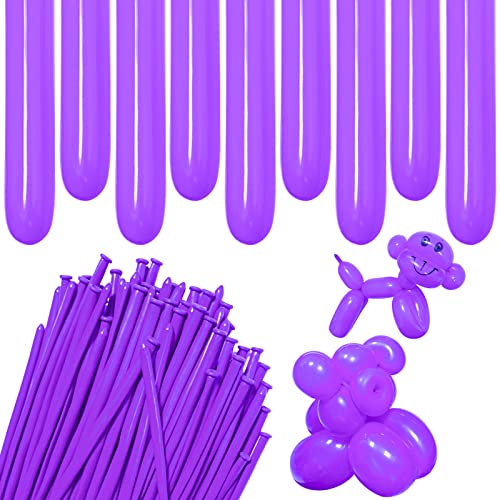Image of Purple 260 Long Skinny Twisting Animal Balloons, Rainbow Balloons for Animal Shapes Carnival Festival Party Supplies 100pcs