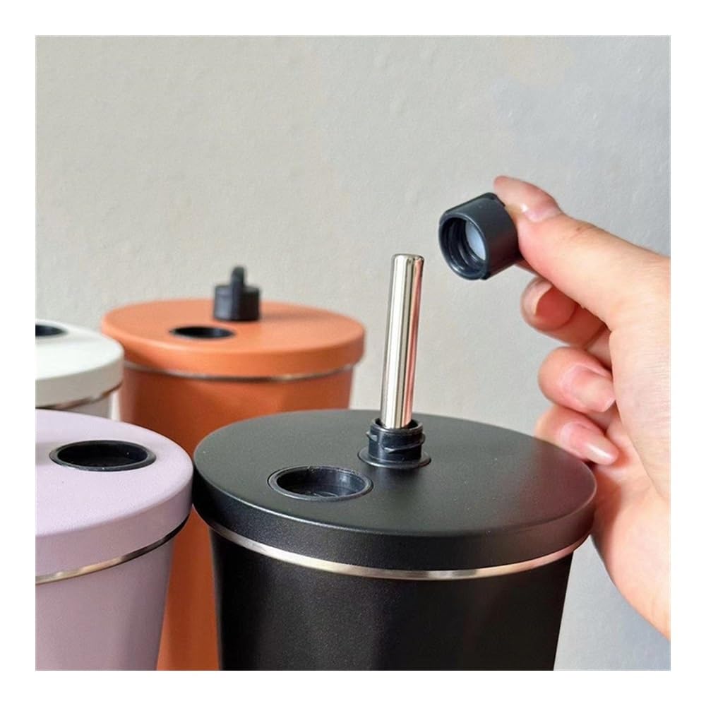 Tazza da caffè, 600ml 1pc Tazza da caffè Sottovuoto capacità Bottiglia in Acciaio Inossidabile Tazze Bottiglia d'Acqua Bottiglia isolata sotto Vuoto(Black)