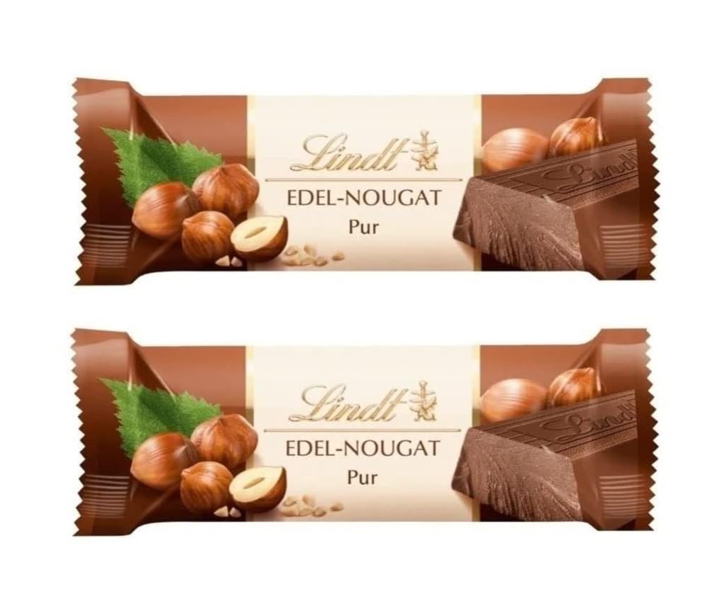 Lindts Edel-Nougat Pur Hazelnut Milk Chocolate Bars, 50gm Pack Of 2 (Imported)