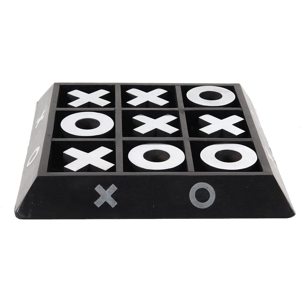 Old Modern Handicrafts Gioco X-O in legno/alluminio - Set Tic-Tac-Toe - Una graziosa aggiunta all'arredamento della tua casa - 11,3 L x 11,3 L x 2,5 A pollici