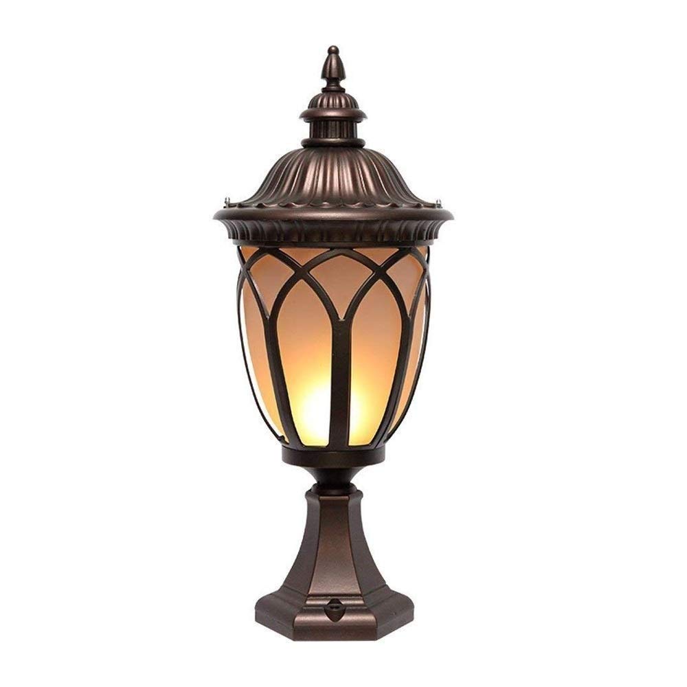 QUSYZD Post Lights Outdoor,52Cm Retro Outdoor Waterproof Landscape Column Light Patio Rustproof Aluminum Pillar Lantern Exterior E27 Patio Garden Villa Door Pillar Table Light,