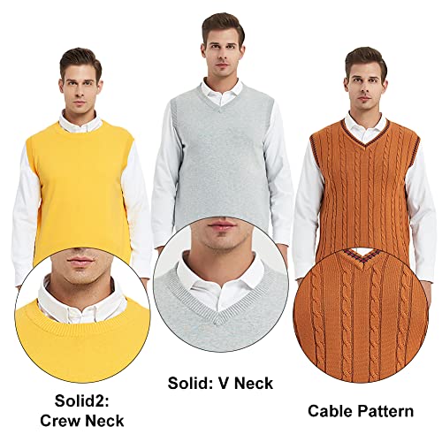 TopTie Men's 100% Cotton Knit Sweater Vest3