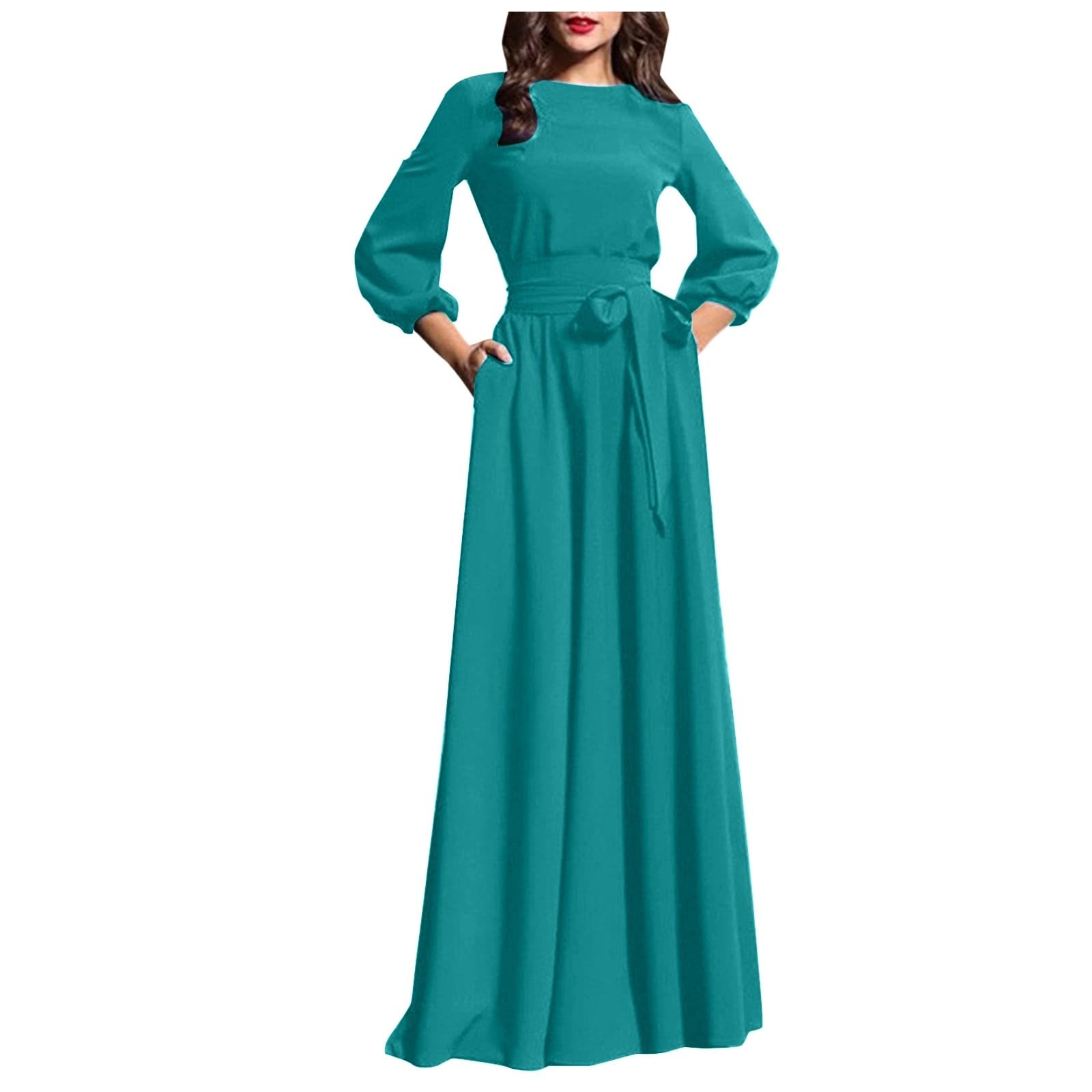 Robe vintage col en V longue pour affiner la silhouette en soirée