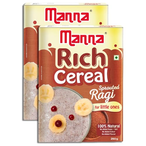 Image of Manna Sprouted Ragi Powder, Porridge Mix, No Added Sugar, Colour, Flavour, Salt 500g