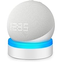 ZUOLACO Table Holder for Echo Dot 4th/5th Generation, Desktop Stand Mount for Echo Dot 4th/5th Gen, Base Bracket with Light Guide, Dot Accessories with Built-in Cable Management, White